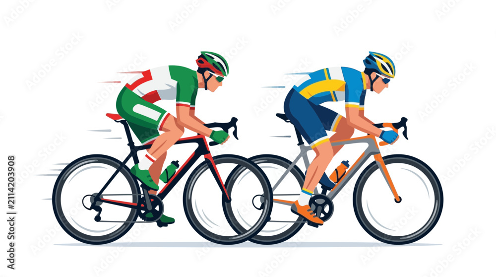 Fototapeta premium Cyclists Racing on Road Bikes