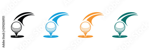 Bild auf Leinwand Meteor golf themed graphic image isolated on white background featuring dynamic