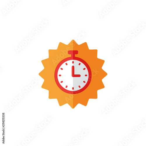 Limited Time Offer Stopwatch Icon in Orange Sunburst Badge for Urgency and Flash Sales
