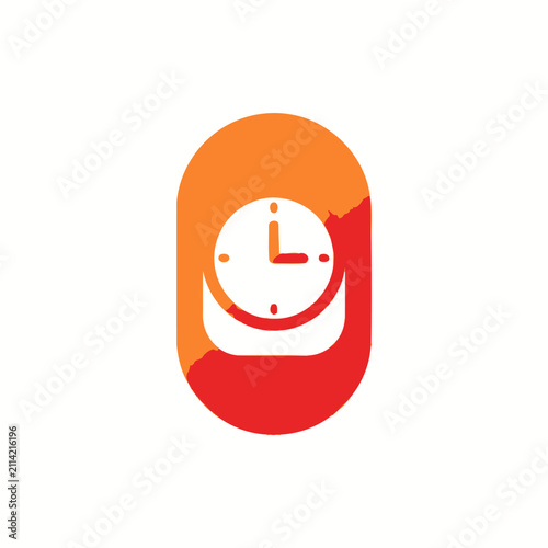 Modern Orange Clock Icon with Gradient for Productivity and Time Management Apps