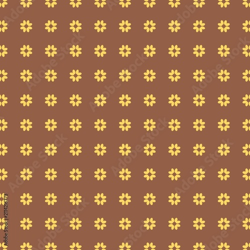 Charming Floral Pattern on Brown Background
