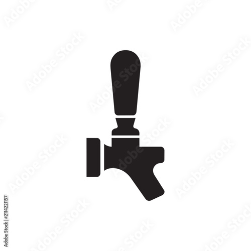 Minimalist black beer tap icon vector illustration isolated on white background