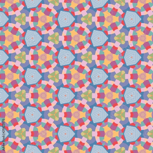 Fotografie Colorful Kaleidoscopic Abstract Art Pattern