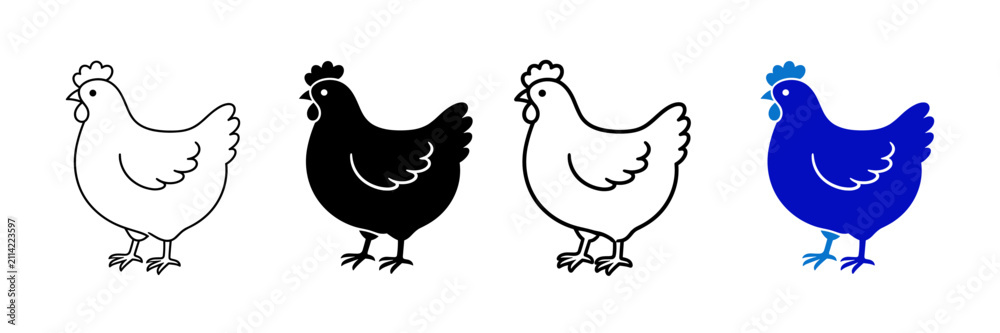 Fototapeta premium Chicken Icons Collection