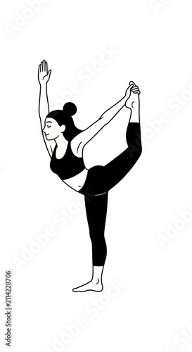 Woman practicing Lord of the Dance yoga pose