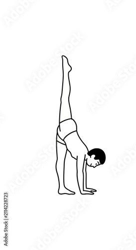 Man performing standing split yoga pose