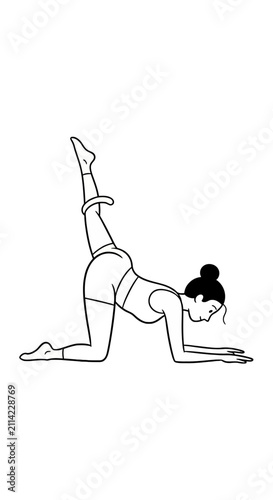 Woman performing donkey kick exercise for glute strength