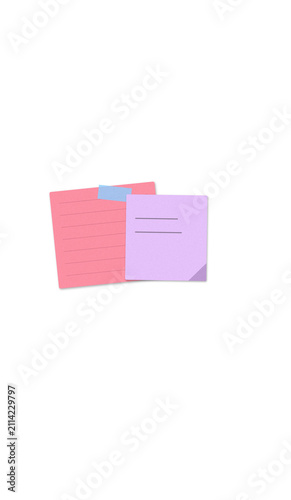 Two overlapping colorful sticky notes with corners folded