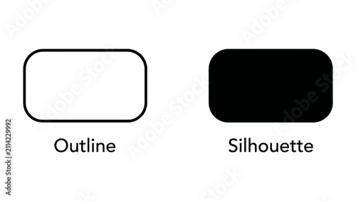 фотографія Outline vs Silhouette: A clear visual comparison showcasing the distinct characteristics of an outline versus a solid silhouette, representing concepts of form and definition
