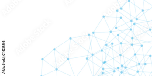 Abstract blue plexus network background, geometric connecting lines and dots vector, digital technology data structure illustration