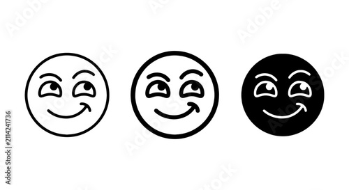 Foto Smirking Face Icons, Winking Emoji Vector Art, Playful Expression Symbols, Emoti
