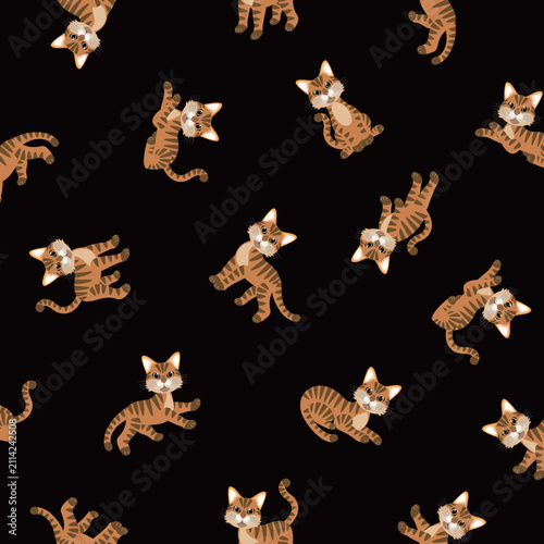 Simple and cute cat seamless pattern,