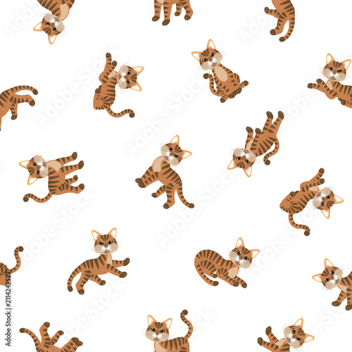 Simple and cute cat seamless pattern,