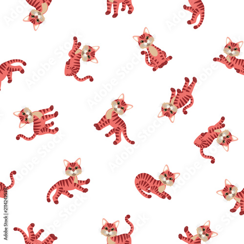 Simple and cute cat seamless pattern,