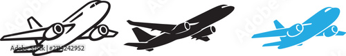 Airplane icon. Modern plane symbol for airline, aviation, travel and airport vector illustration design.
