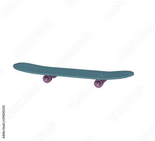 skateboard, transparent background, 3d render
