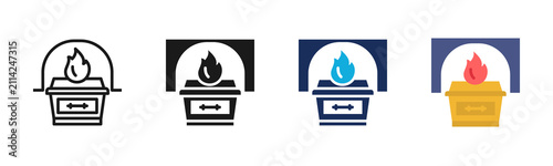 Foto Crematorium icon set multiple style collection