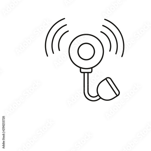 Wireless signal icon with camera and microphone