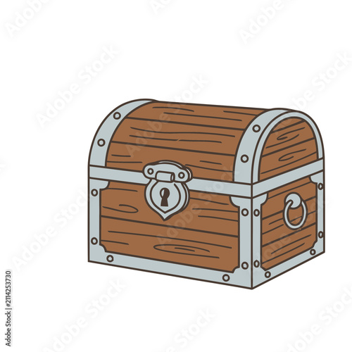 Wooden Treasure Chest with Metal Accents