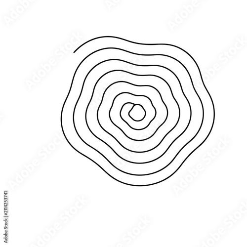 Abstract concentric wavy lines