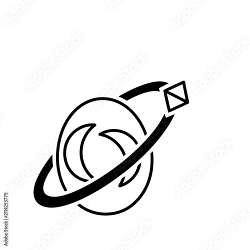 Abstract Orbiting Object with Envelope Icon