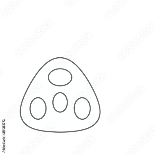 Abstract shape with circles and oval