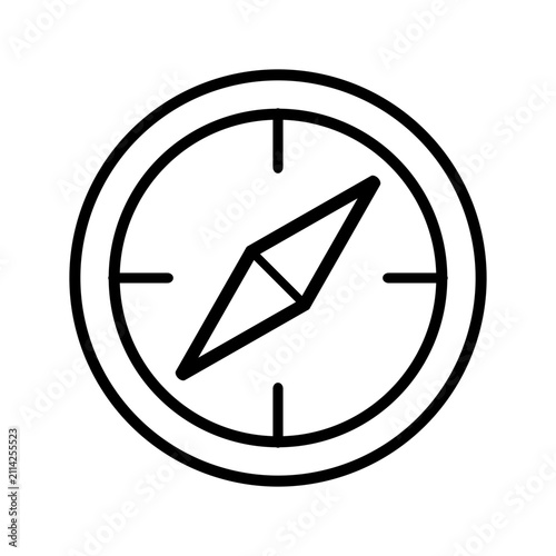 Minimalist Compass Icon Vector Illustration for Navigation, Travel, and Direction Orientation