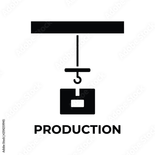 Vászonkép Black silhouette of a hanging scale with a rectangular pan on a white background