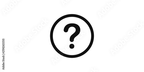 Black question mark symbol inside a circle icon
