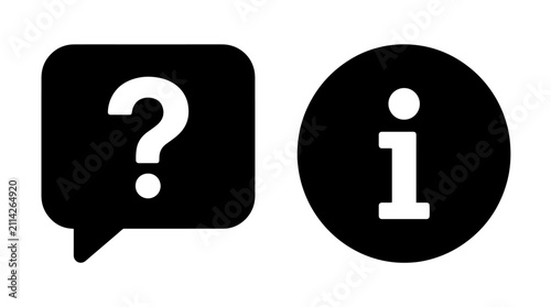 Foto Question mark speech bubble and information circular icon set