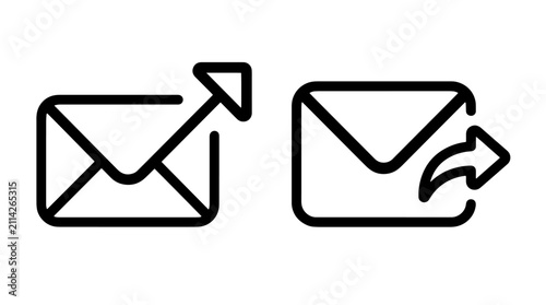 Fotografía Email outbox and message forwarding vector icons with envelope