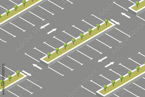 Empty car parking isometric vector design