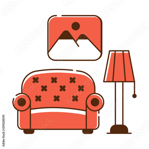 Принти на полотні Modern design icon of sofa