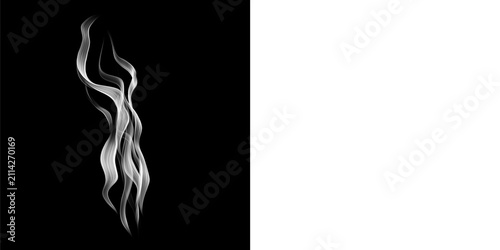 Foto White smoke on black background isolated on transparent background
