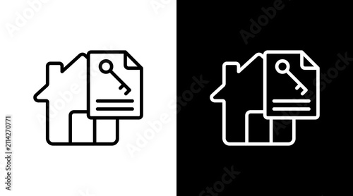 Obraz na płótnie Leasing White Icon Set Design