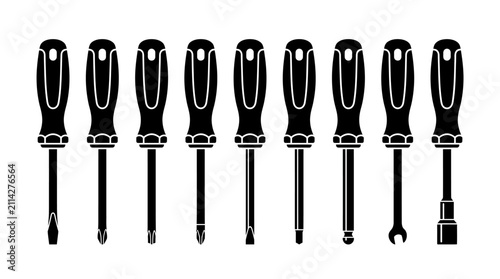 Obraz na płótnie Screwdriver Icon Set Vector Illustration