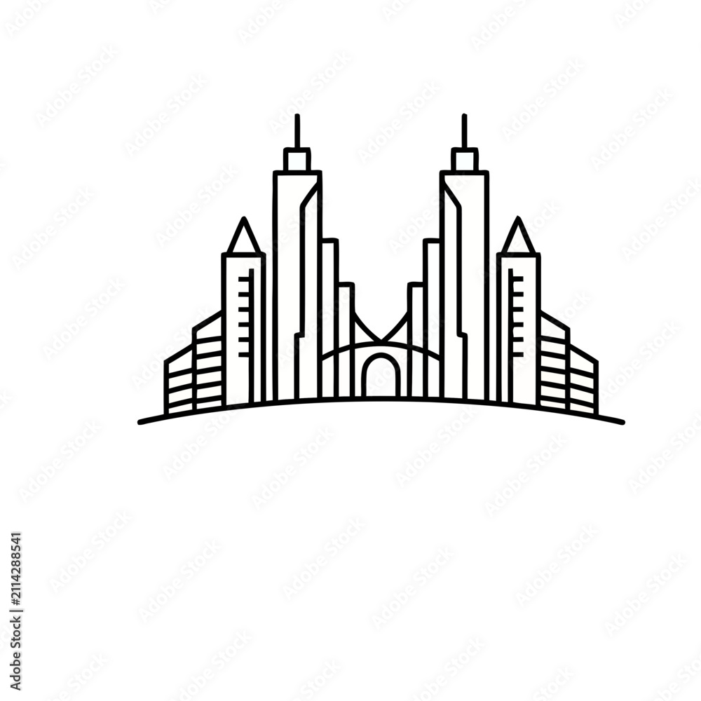 Fototapeta premium Modern City Skyline Icon