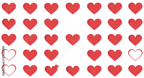 Red Romantic Heart Shapes and Love Symbols Icon Pack Collection