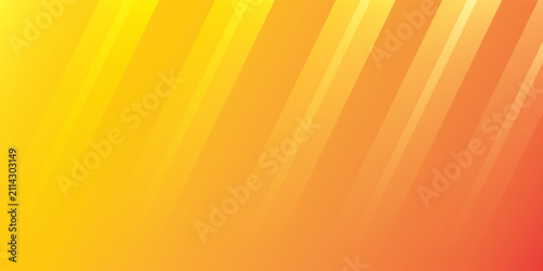 Obraz na płótnie Abstract modern background featuring slanted geometric diagonal stripes in a warm color gradient shifting from bright yellow and golden amber to vibrant orange and coral red tones