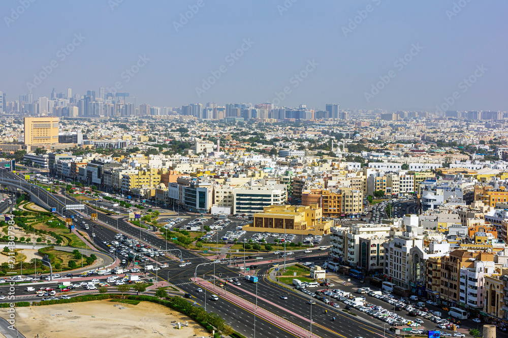 Fototapeta premium View of Dubai, United Arab Emirates. Here, the older part of Dubai
