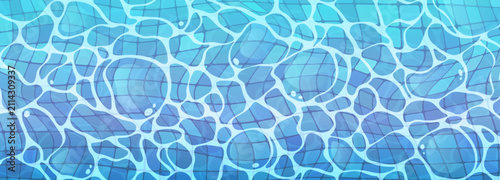 Obraz na płótnie Water ripple effect on pool surface with blue wave pattern and sea texture
