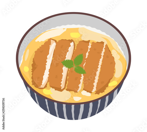 カツ丼のベクターイラスト
