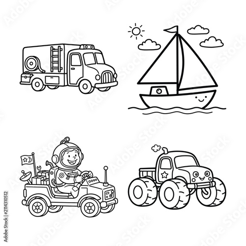 Set of black and white icons featuring film strips and fire flames for cinema and video production