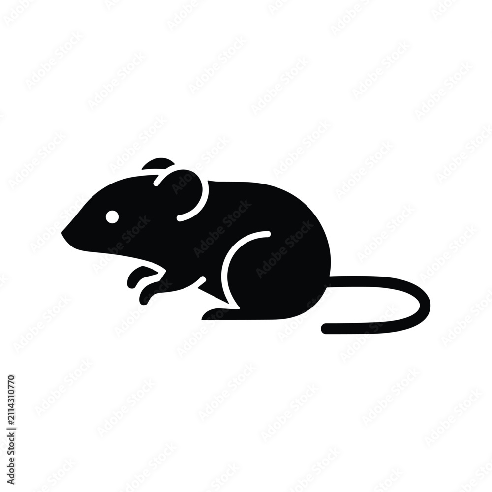 Fototapeta premium Mouse Silhouette Icon for Digital Design and Ui Elements