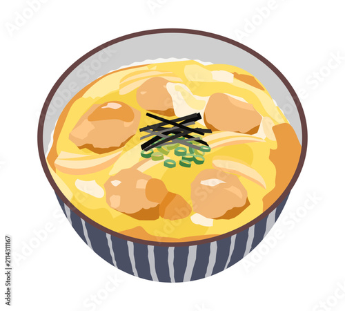 親子丼のベクターイラスト