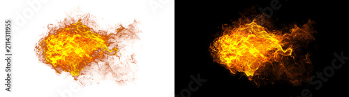 Fotografie Fire shaped realistic flame blaze with burning orange glow ideal for effects in