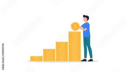 Young Adult Building Savings Step by Step