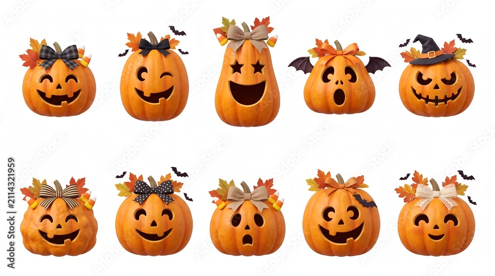 Fototapeta premium halloween pumpkin set
