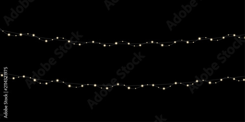Obraz na płótnie Sparkling decorative light cable isolated on transparent background