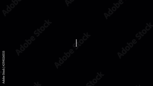 White blinking typing cursor text animation in 4K animation with alpha channel  on transparent background 